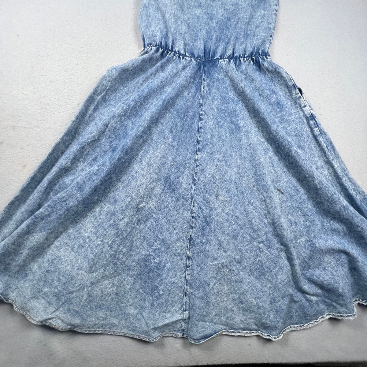 Ransom Denim Dress Women M Blue Acid Wash Button Front Midi 90s Vintage USA