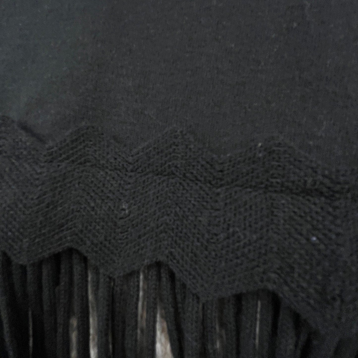 Fringe Knit Vest Women Small Black Open Front Boho Western Festival