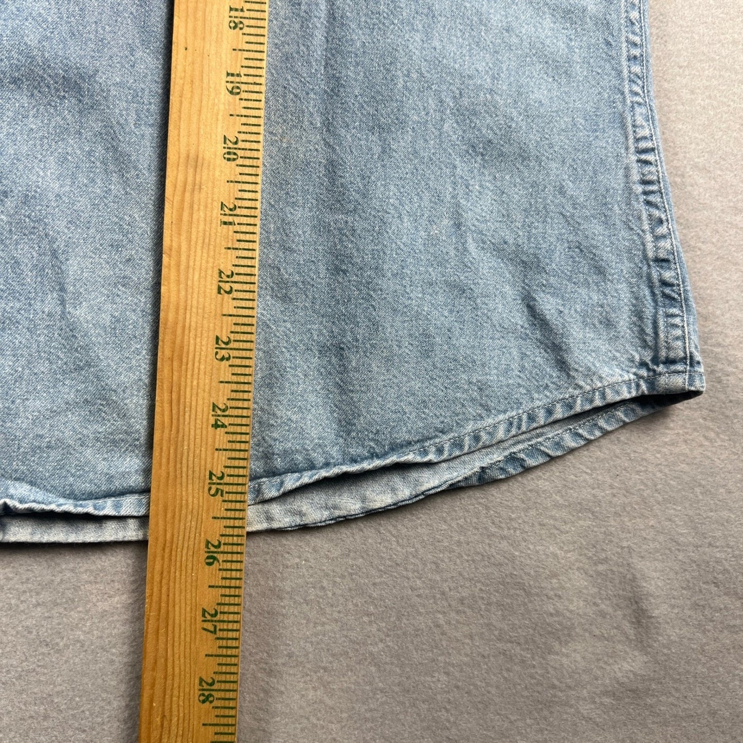 Port and Company Denim Shirt Mens XL Wells Fargo Embroidered Workwear Casual