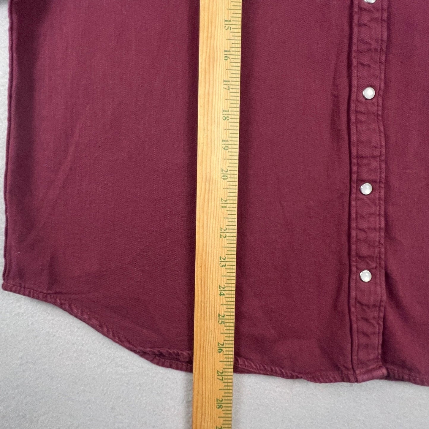 Levi's Western Shirt Mens XXL Burgundy Pearl Snap Twill Long Sleeve Cowboy