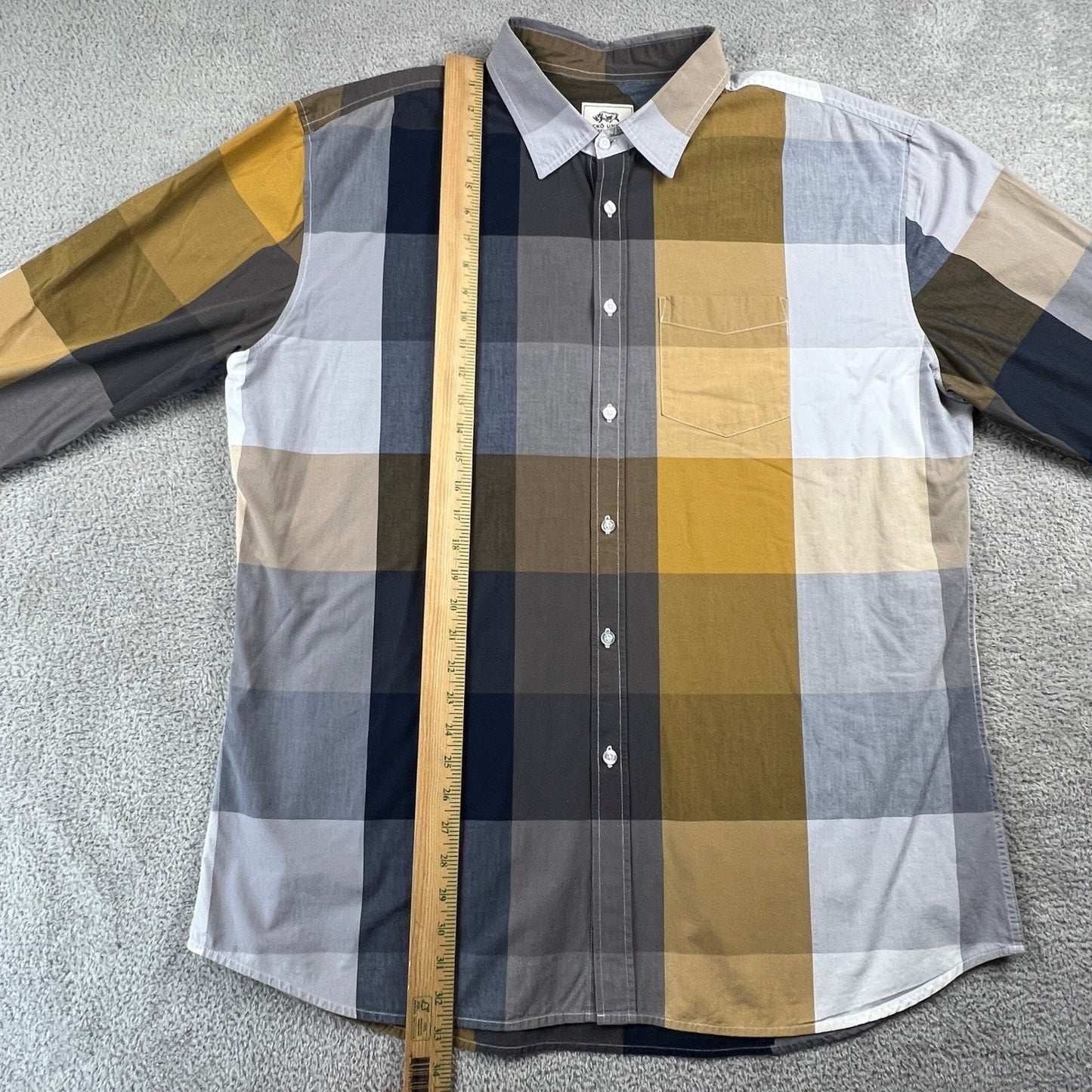 Ecko Unltd Button Down Shirt Mens XXL Multicolor Plaid Block Cotton Streetwear