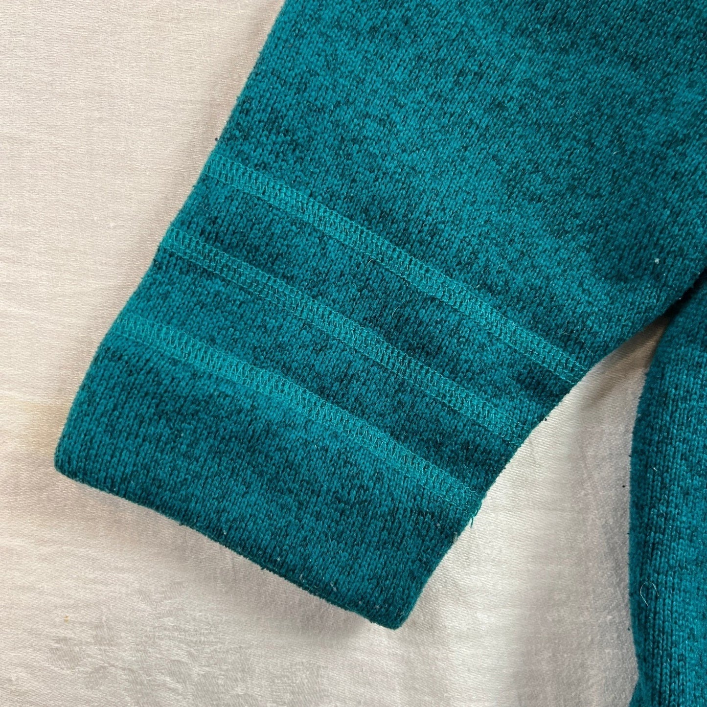 The North Face Fleece Hoodie Pullover Women's Small Petite Teal Neck Plaid Lined