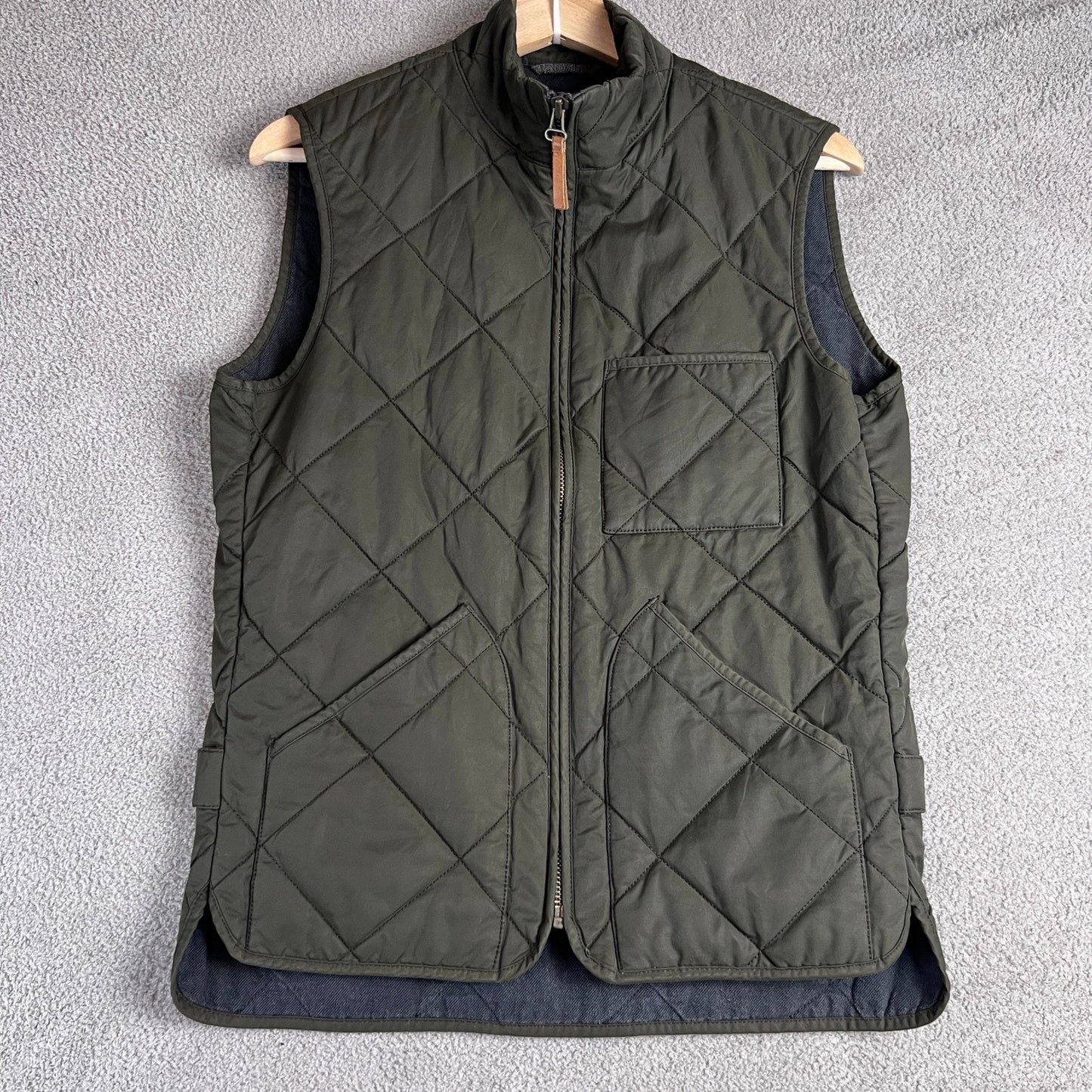 J. Crew Quilted Vest Olive Green Mens XS Sussex Primaloft Outerwear Lightweight