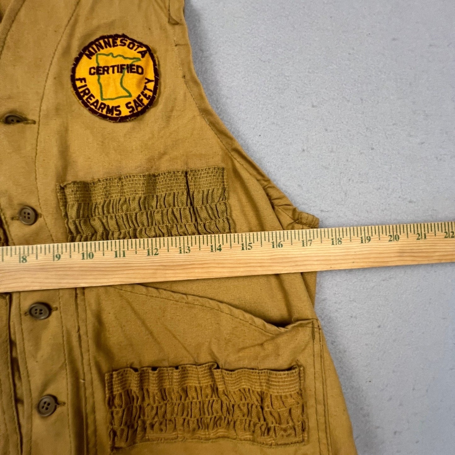 Trailblazer Winchester Hunting Vest Mens L Tan Canvas Minnesota Safety Vintage