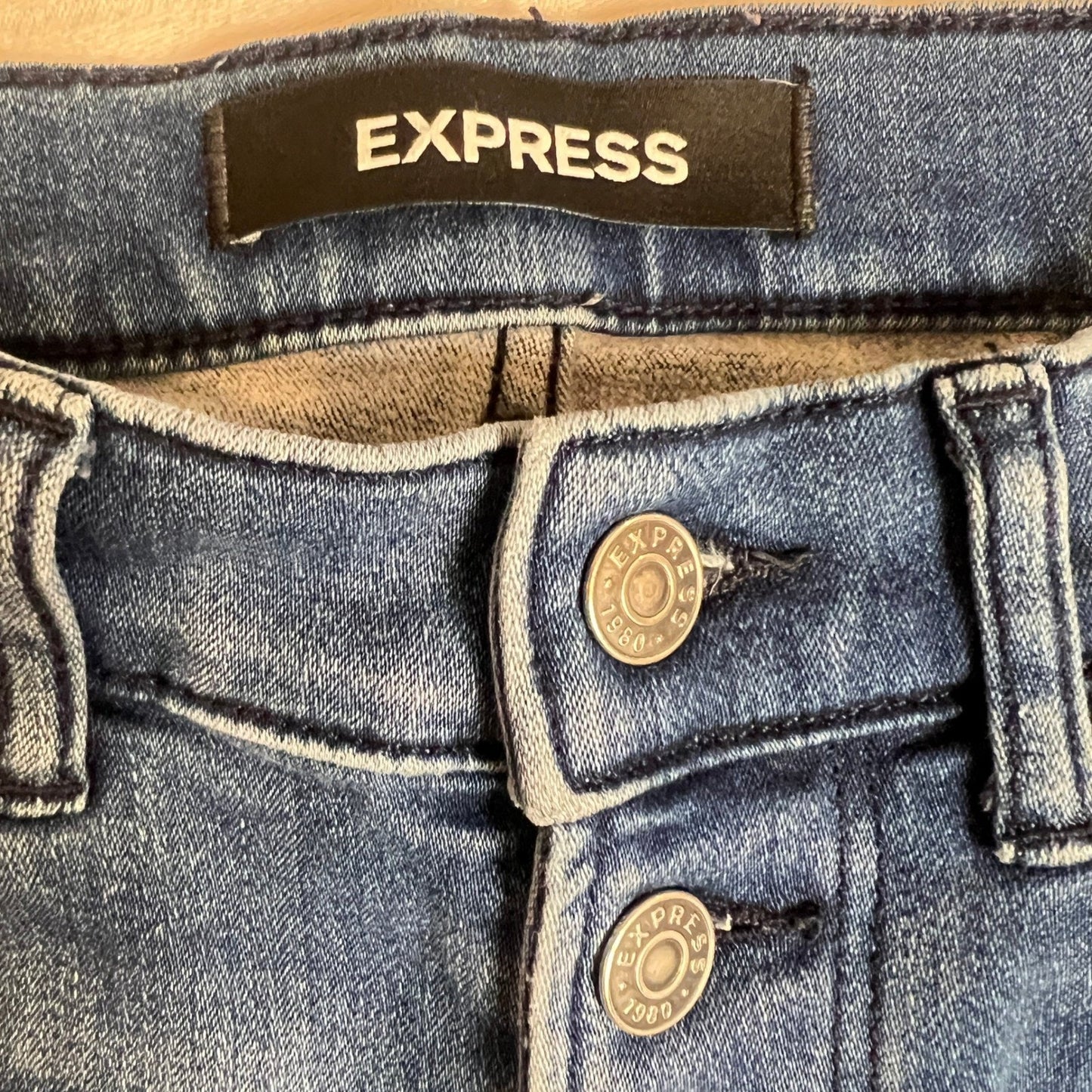 Express High Rise Jeans Womens 2R Ankle Legging Button Fly Medium Wash Stretch