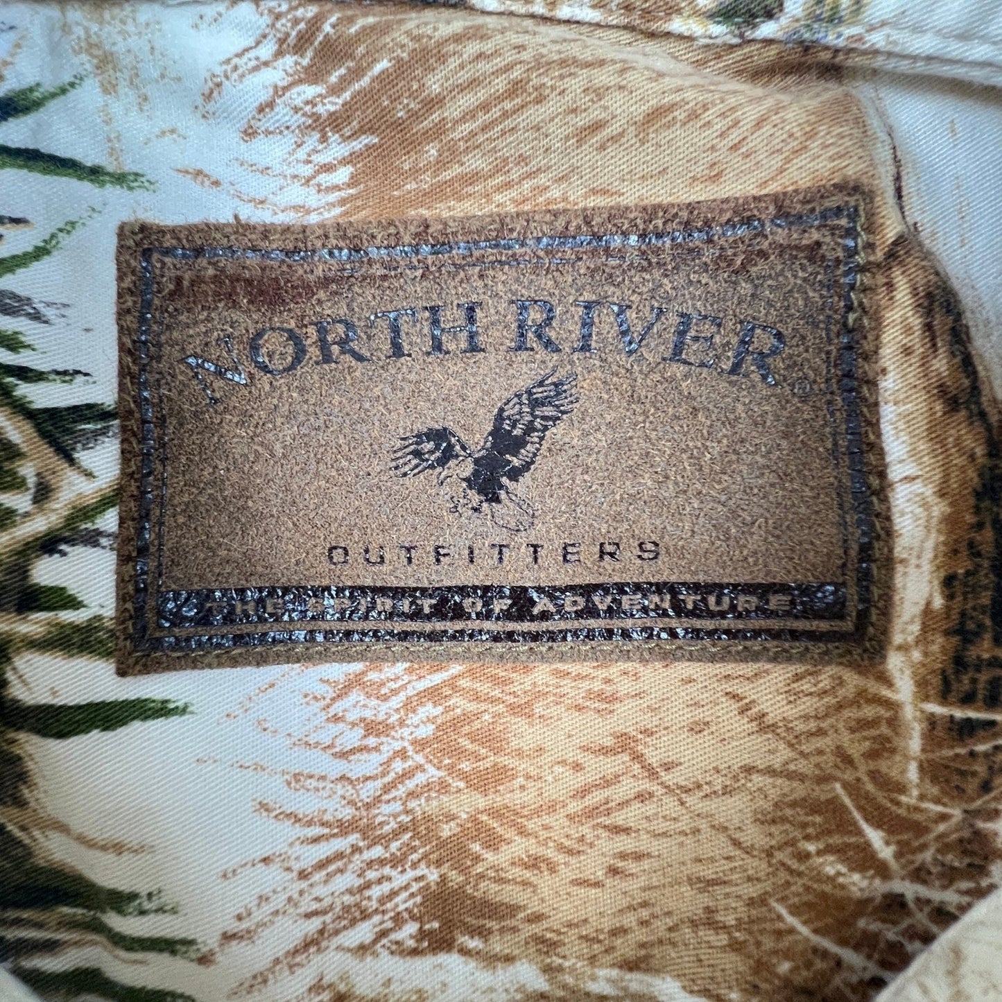 North River Hunting Dog Shirt Mens XL Beige Duck Lab Retriever All Over Print