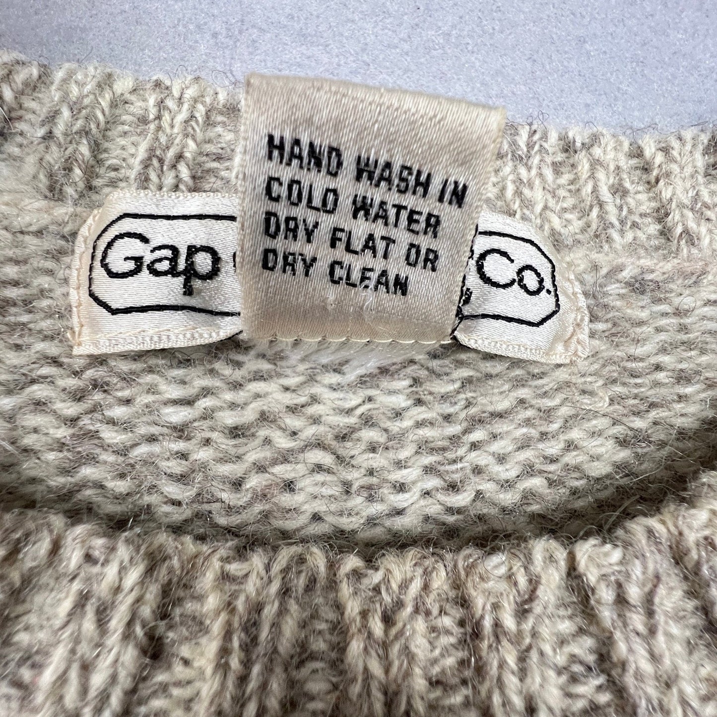 Gap Argyle Sweater Mens XL Beige Wool Blend Vintage Crewneck Preppy Knit