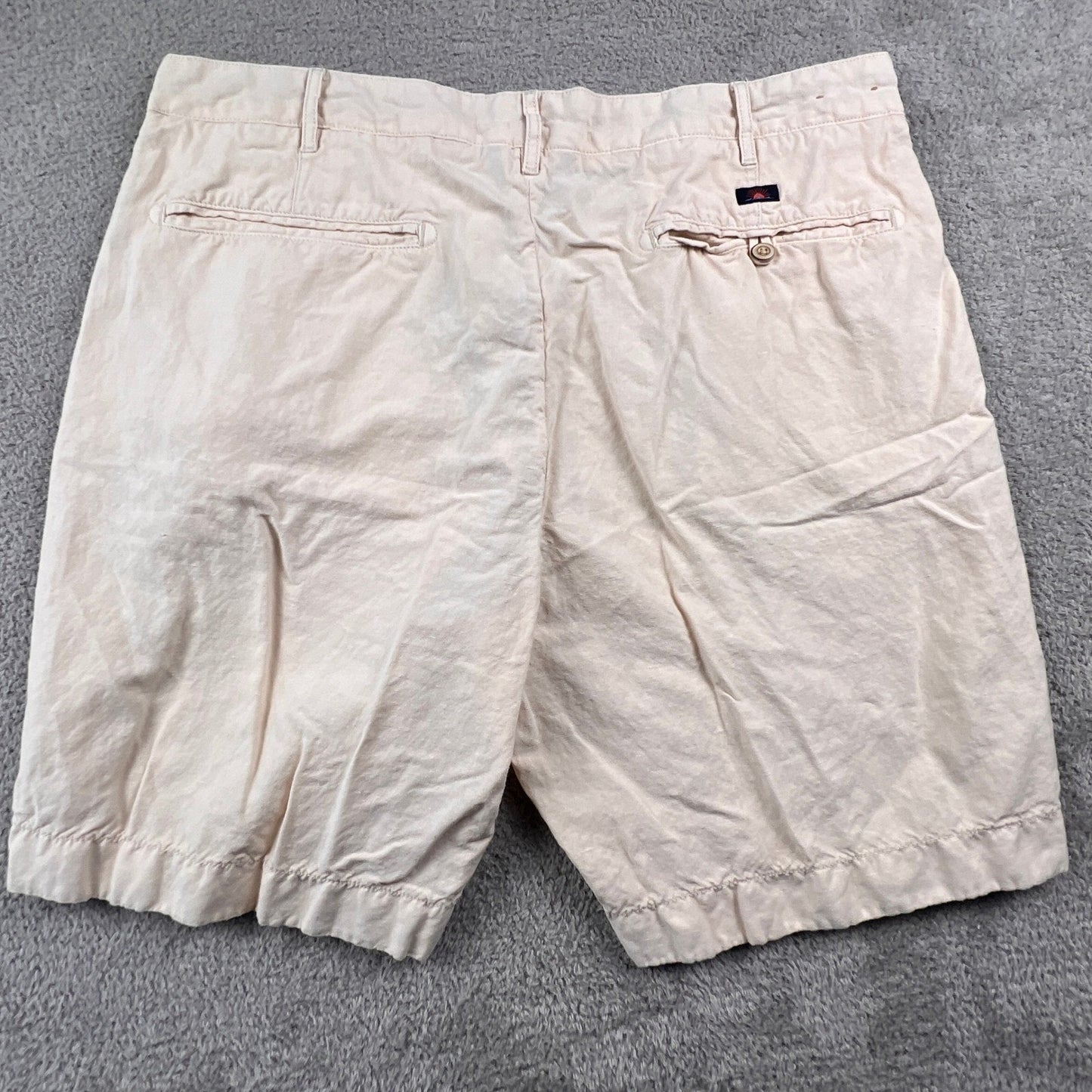 Faherty Shorts Men 38 Beige Linen Blend Casual Summer Beach Coastal Preppy