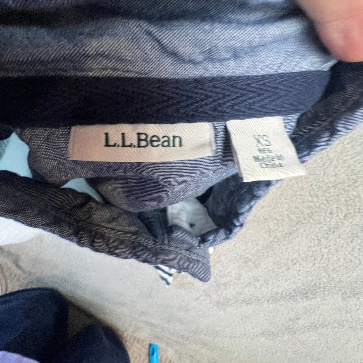 L.L. Bean Nautical Stripe Quarter Zip Pullover Sweatshirt XS