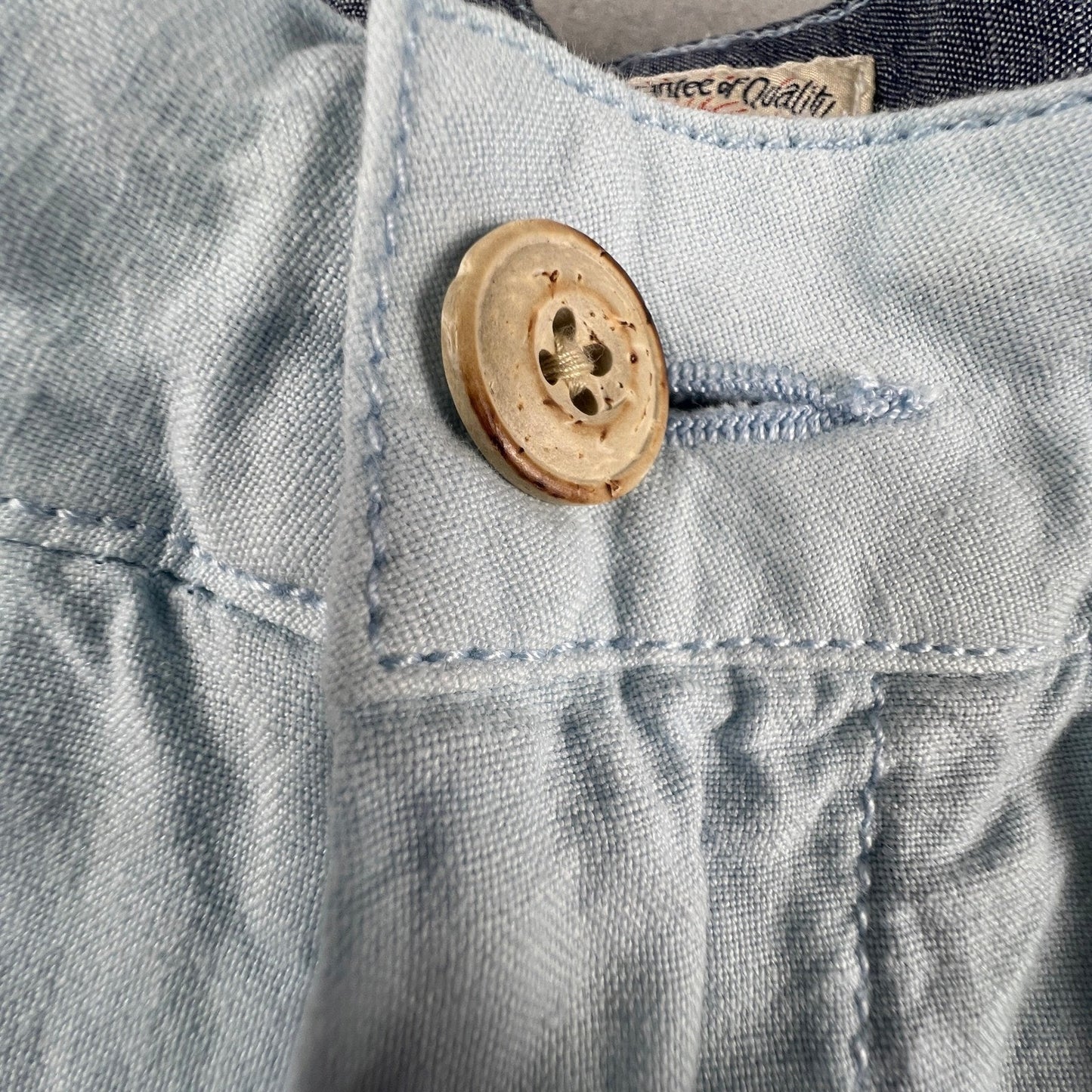 Faherty Shorts Mens 36 Light Blue Linen Blend Flat Front Casual Summer Beach