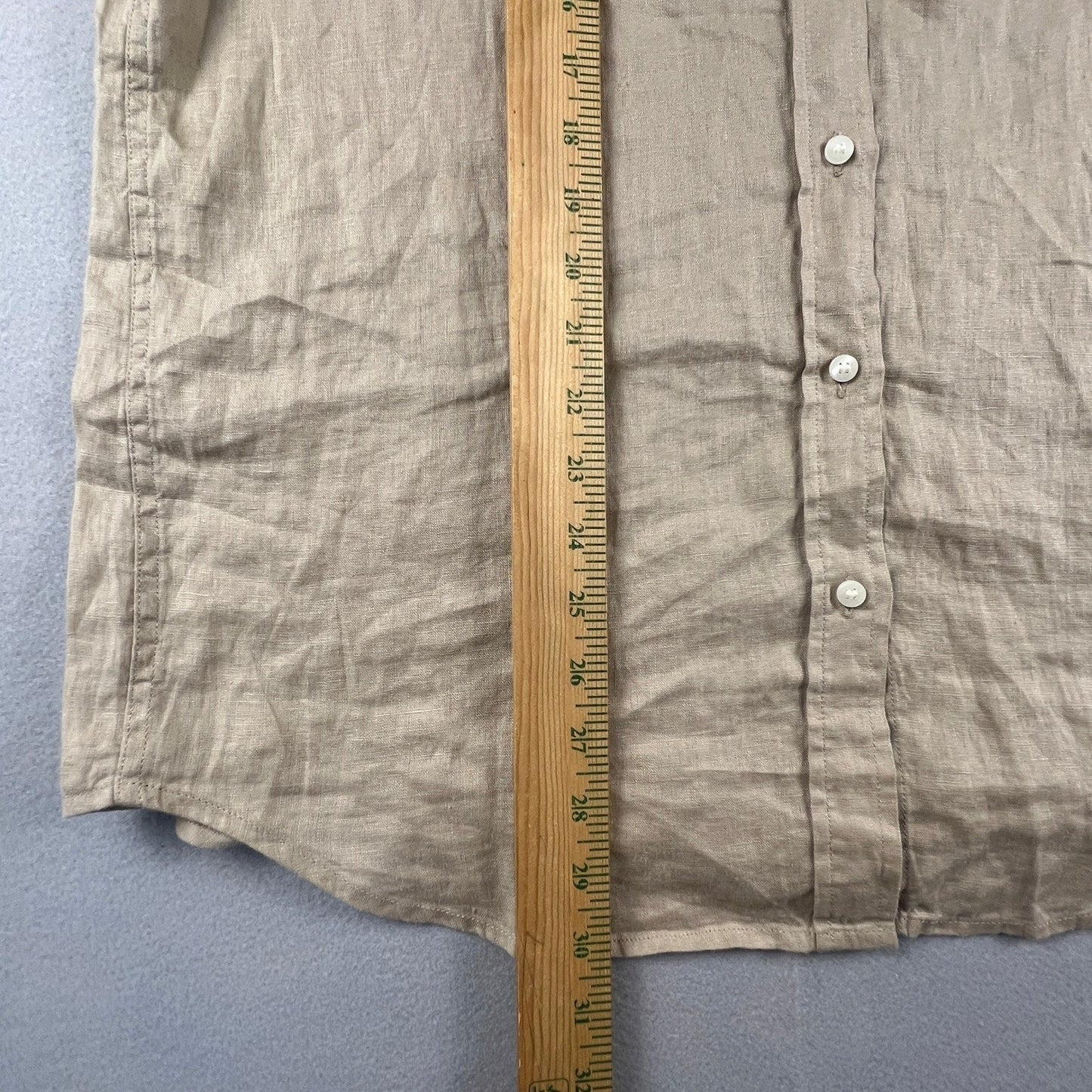 Gap 100% Linen Boyfriend Shirt Mens Medium Beige Casual Coastal Minimal Summer