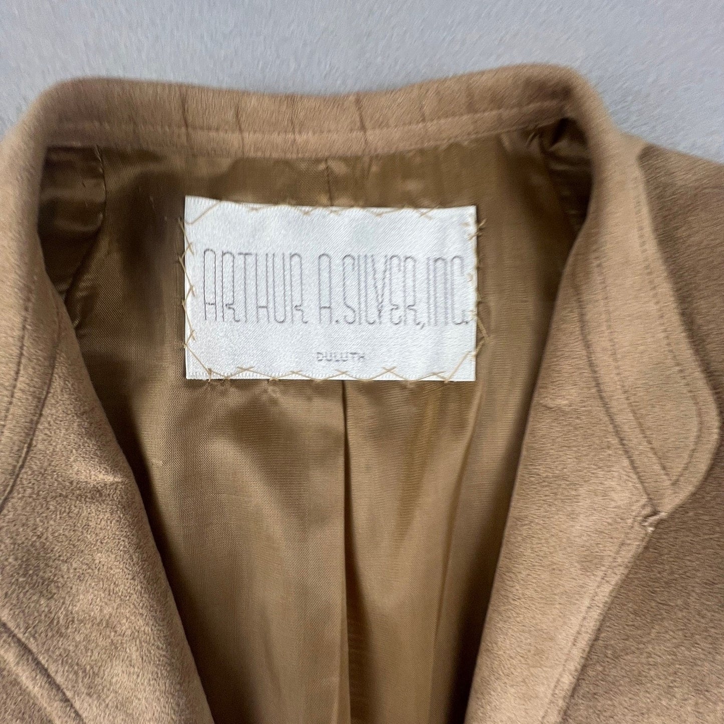 Vintage Ultrasuede Blazer Women Medium Tan Professional Baron Peters Luxury