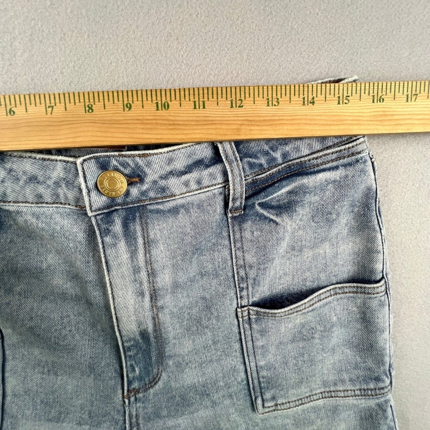 Kut from the Kloth Sienna Wide Leg Jeans Women 10 High Rise Patch Pocket