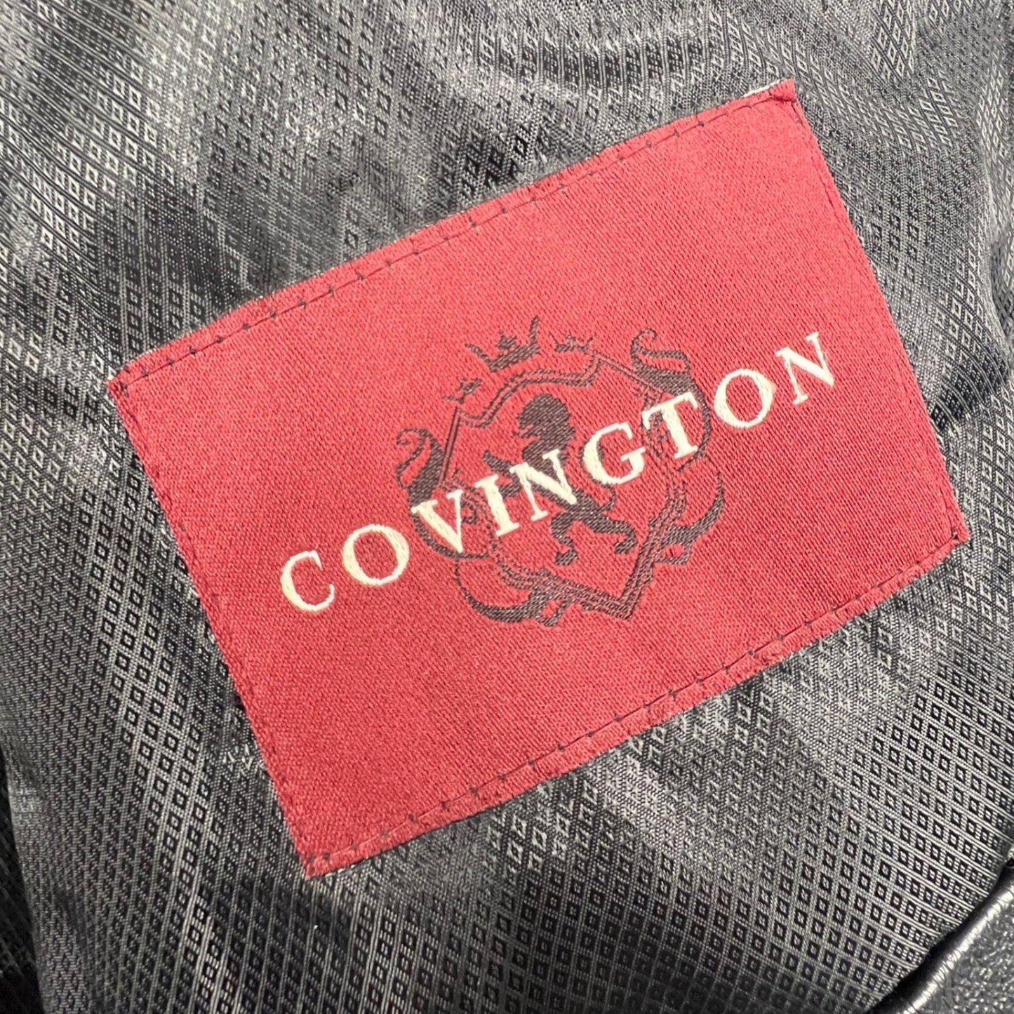 VTG Covington Leather Bomber Jacket Mens L Full Zip Classic Outerwear Gorpcore
