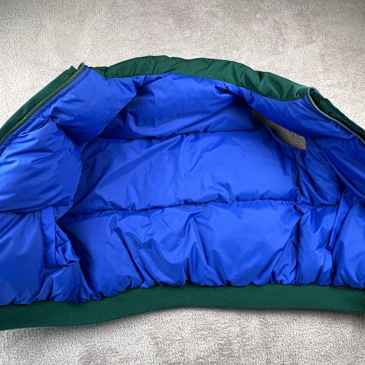 Outdoor Exchange Reversible Puffer Vest Mens XL Green Blue Down Gorpcore Hiking