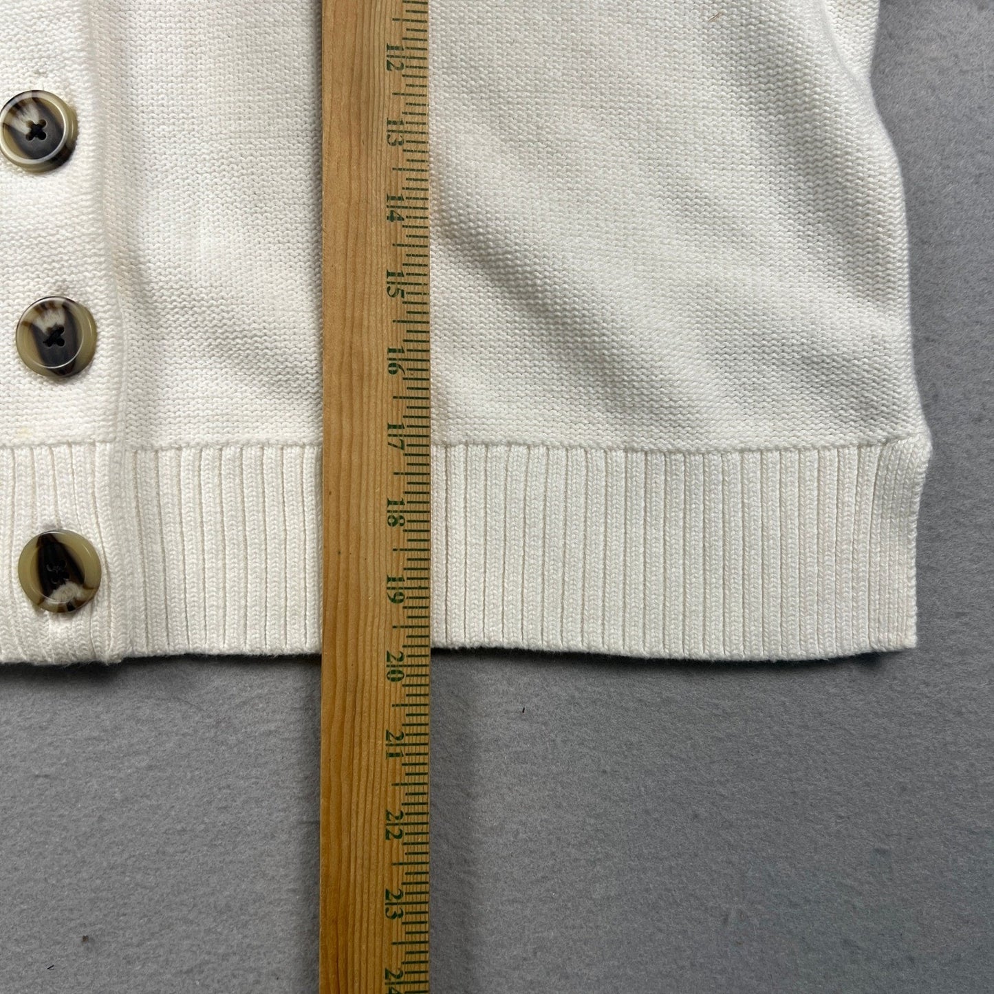 Quince Cardigan Sweater Womens M White Organic Cotton Cropped Knit Minimalist