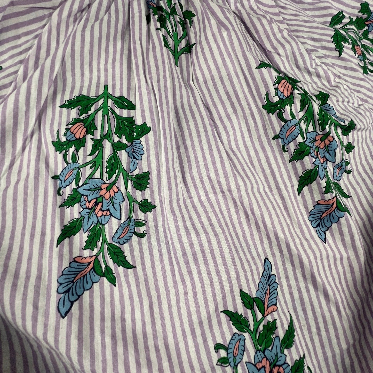 J.Crew Floral Stripe Cotton Voile Top Womens Medium Purple B0751 Boho Coastal