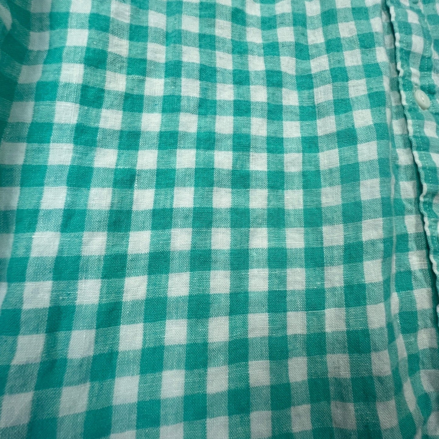 J.Crew Button Down Mens M Gingham Baird McNutt Irish Linen Classic Fit Shirt