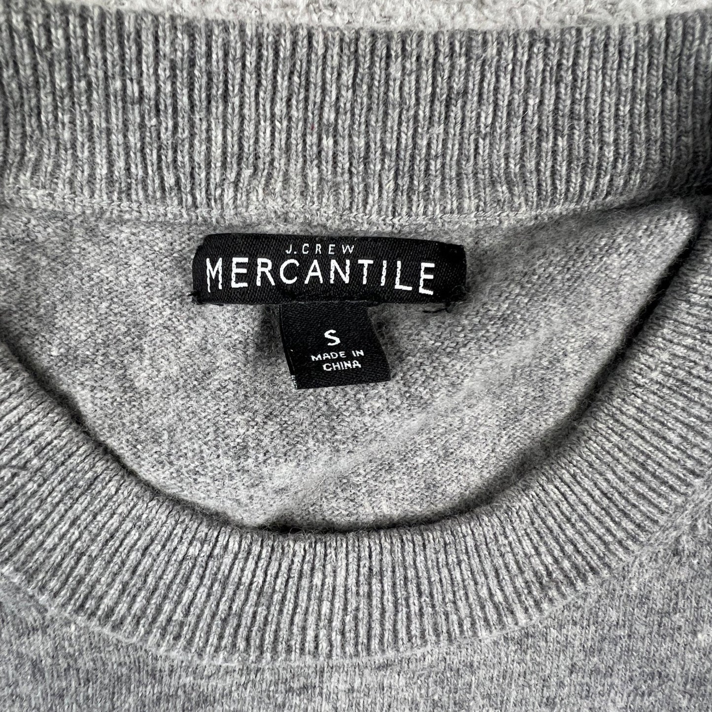 J.Crew Mercantile Women's Crew Neck Sweater Small Gray Ruffle Front Wool Blend