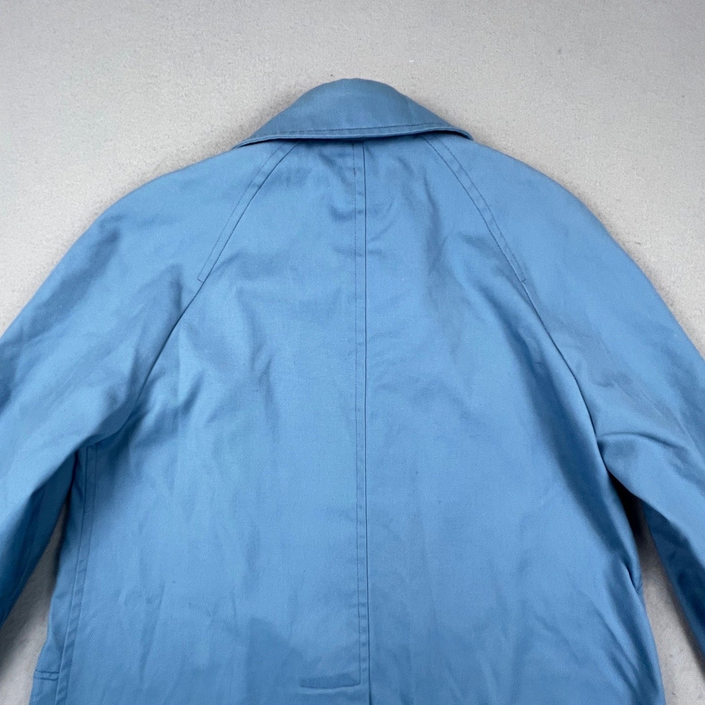 London Fog Maincoat Rain Jacket Womens 14 Regular Blue Vintage Western Yoke Coat