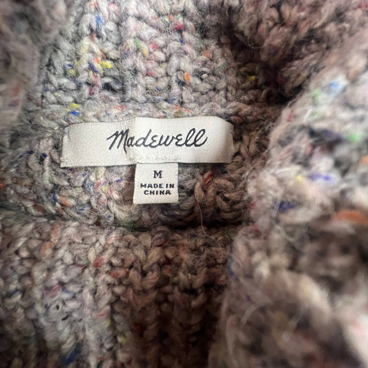 Madewell Womens Turtleneck Sweater Grey Confetti Marl Silk Wool Blend Comfy Cozy