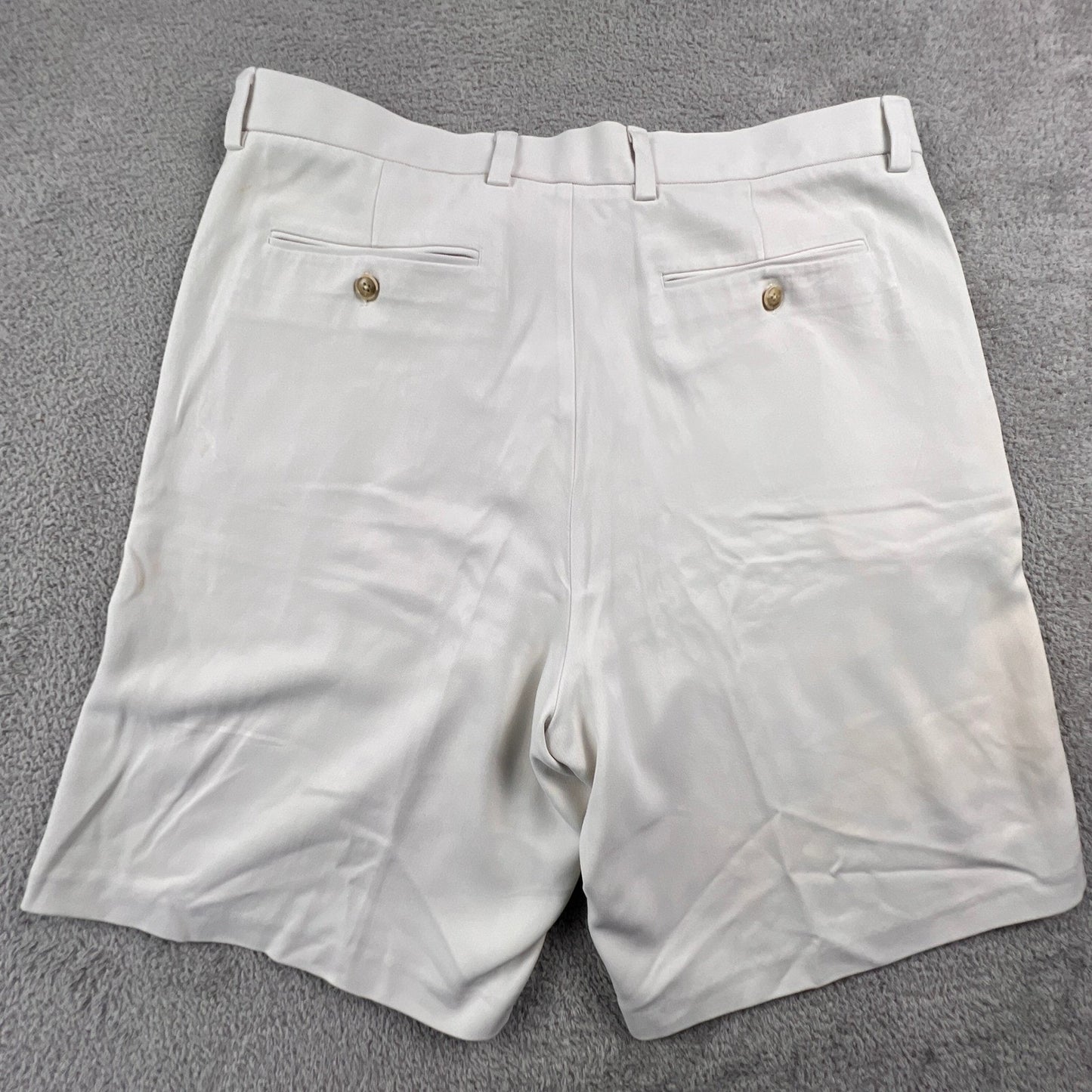Tommy Bahama Silk Shorts Mens 36 White Relax Flat Front Tropical Beach Casual