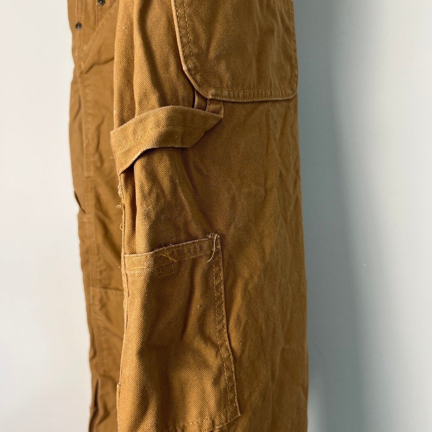 Berne Bib Overalls Mens 38x30 Cotton Duck Canvas Workwear Dble Knee Rugged Brown