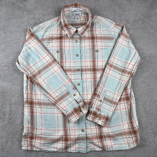 Duluth Trading Co Flannel Shirt Womens XL Lumberjack Grunge Free Swingin Outdoor