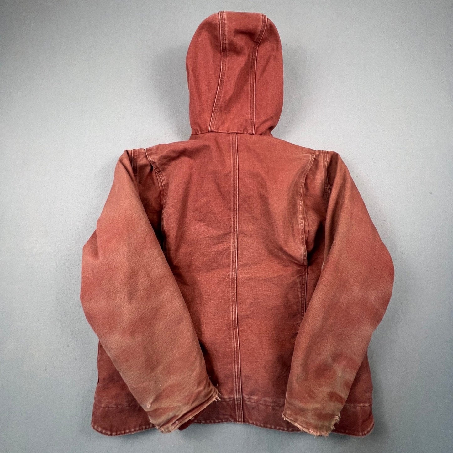 Carhartt WJ141 Sierra Jacket Women XL Rose Pink Sherpa Lined Hooded Work Coat