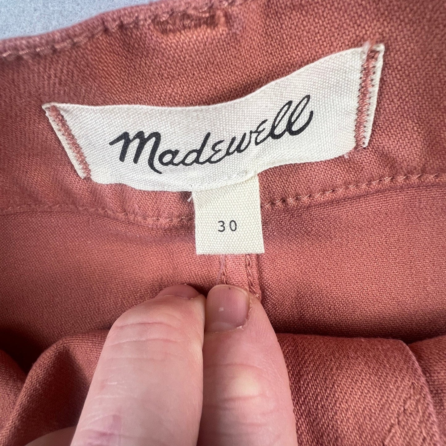Madewell Patch Pocket Shorts Womens 30 Orange High Rise Utility Summer Casual