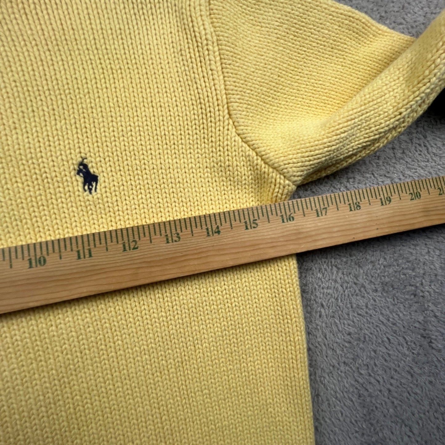 Polo Ralph Lauren Sweater Kids M Yellow Cotton Knit Crewneck Preppy Classic