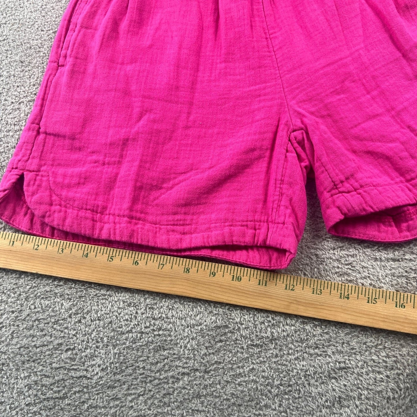 100% Cotton Gauze Elastic Waist Shorts Womens Fuchsia Size S Small Old Navy