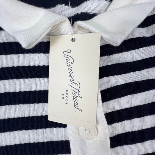 Polo Dress Knit Preppy Medium 100% Cotton Striped Mini Universal Thread
