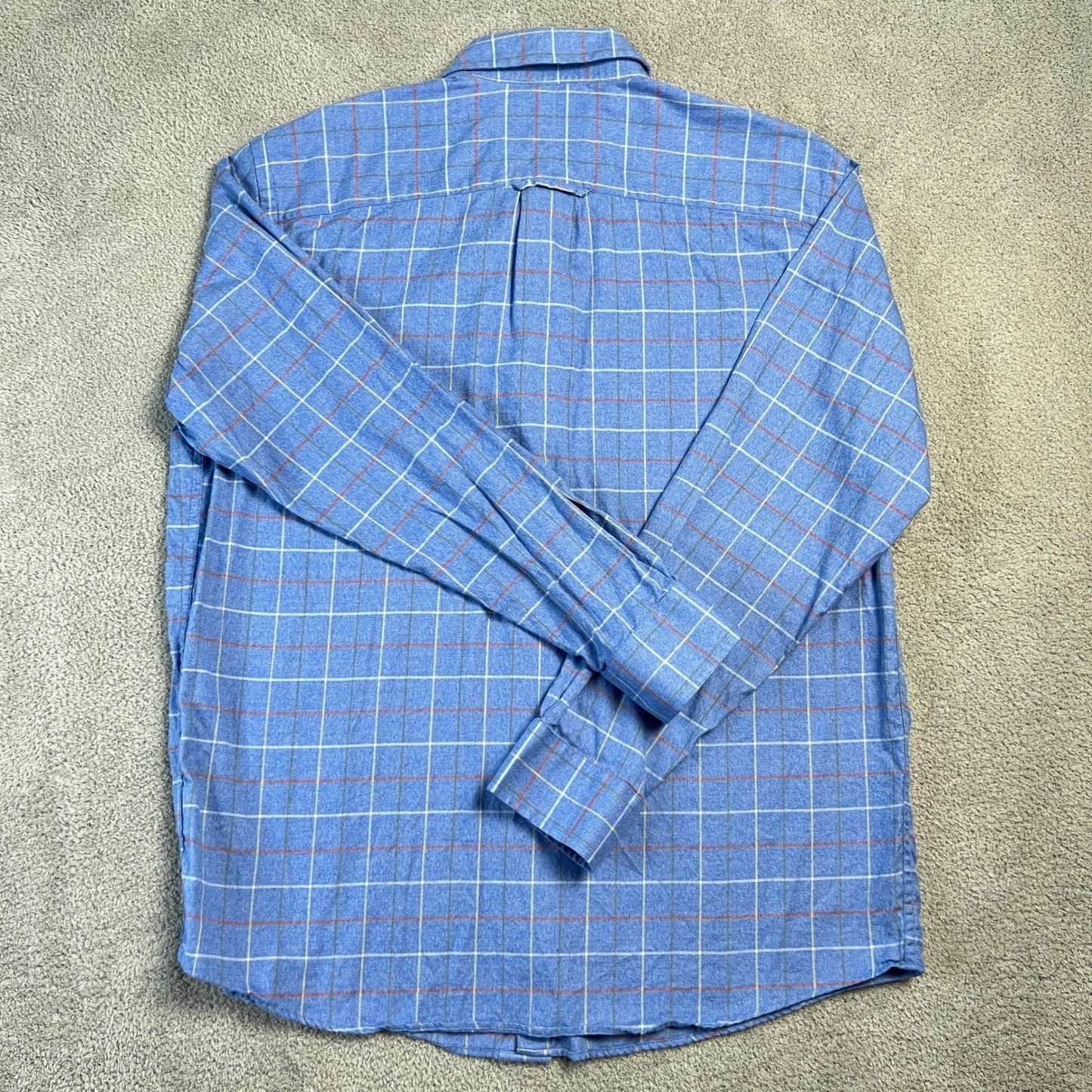 ORVIS Button Down Shirt Men's Large Country Twill Classic Fit Plaid 100 % Cotton
