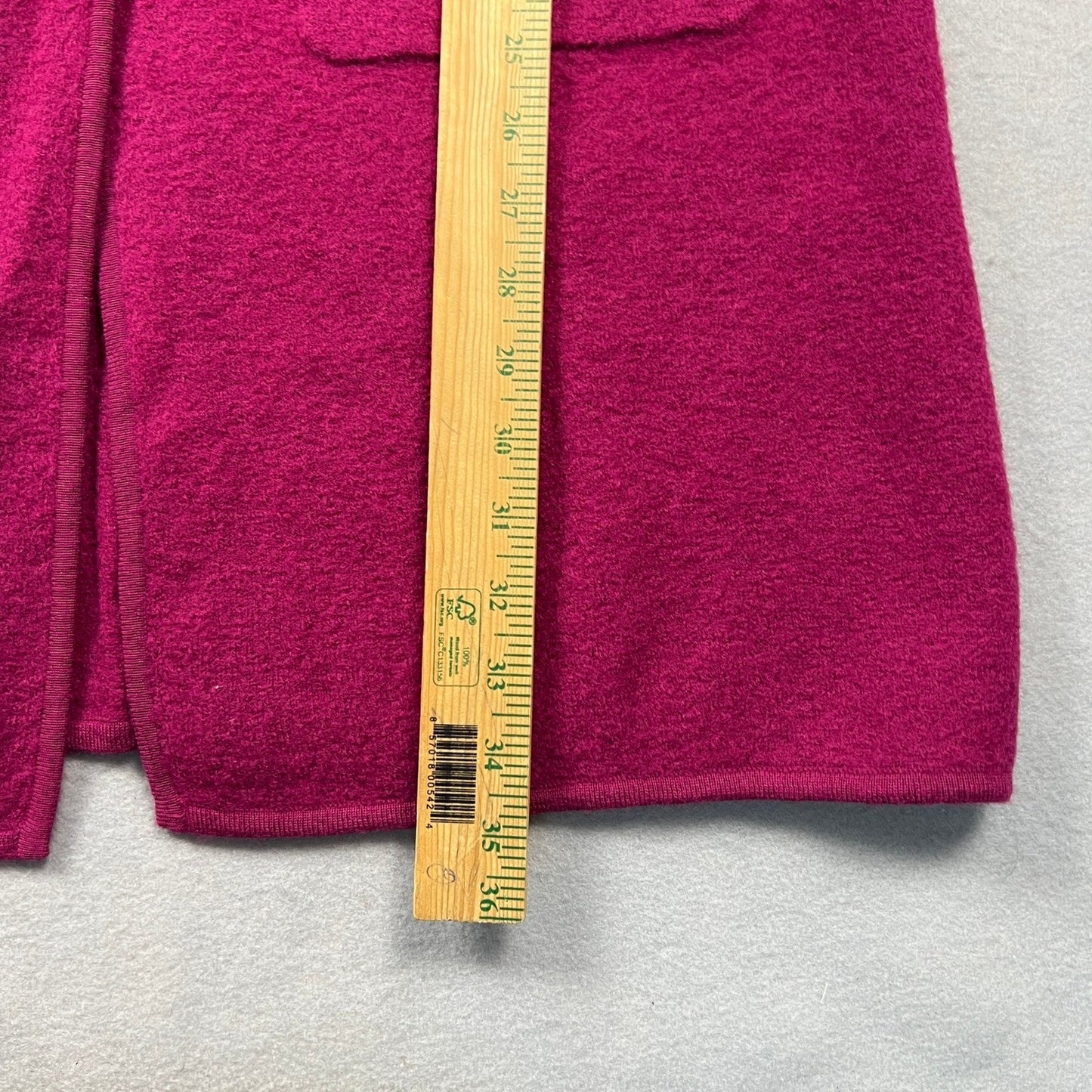 VTG 90s Moda International Wool Cardigan Coat M Pink Longline Boiled Sweater