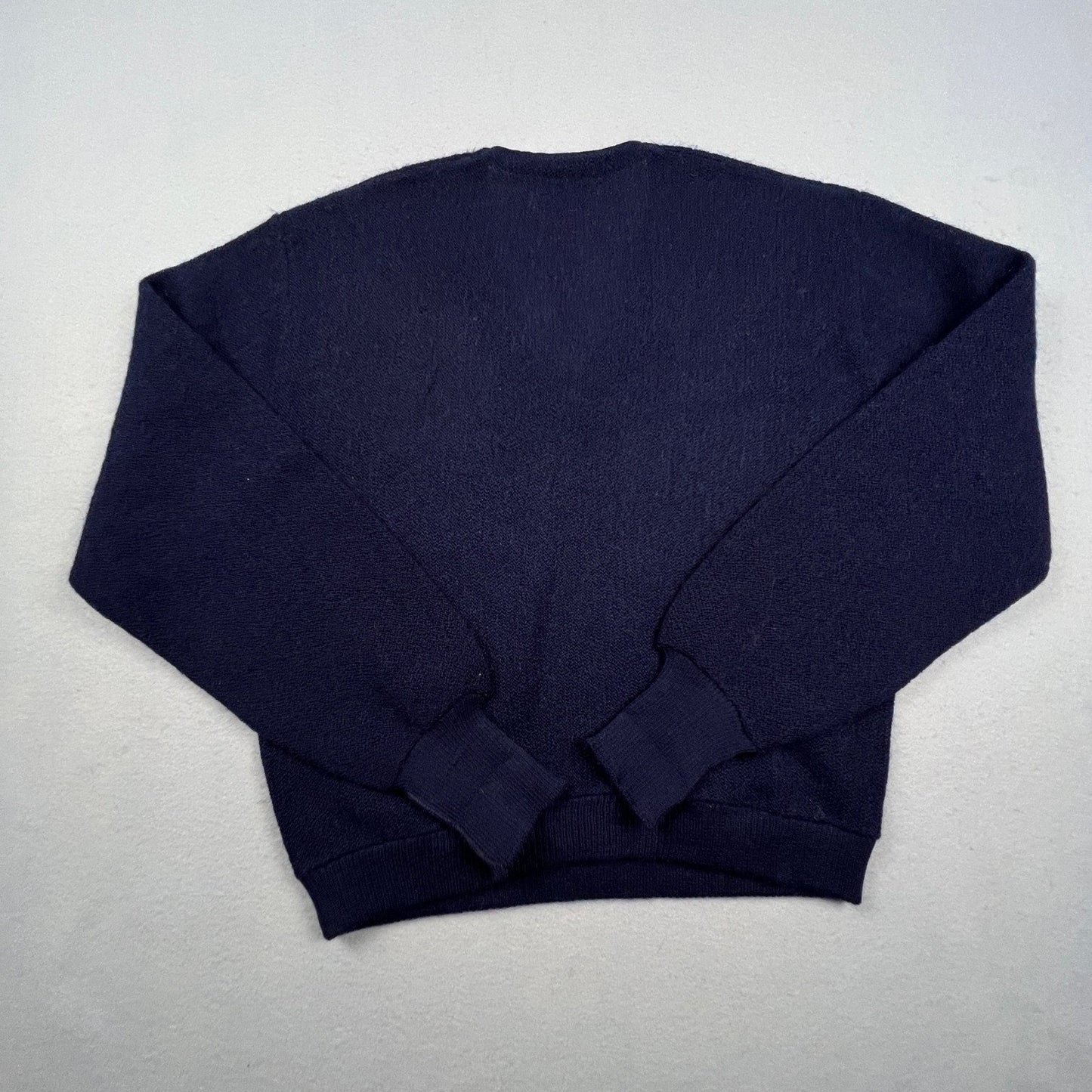 Thane Mohair Wool Sweater Mens Medium Blue V-Neck Vintage 60s Fuzzy Ivy League