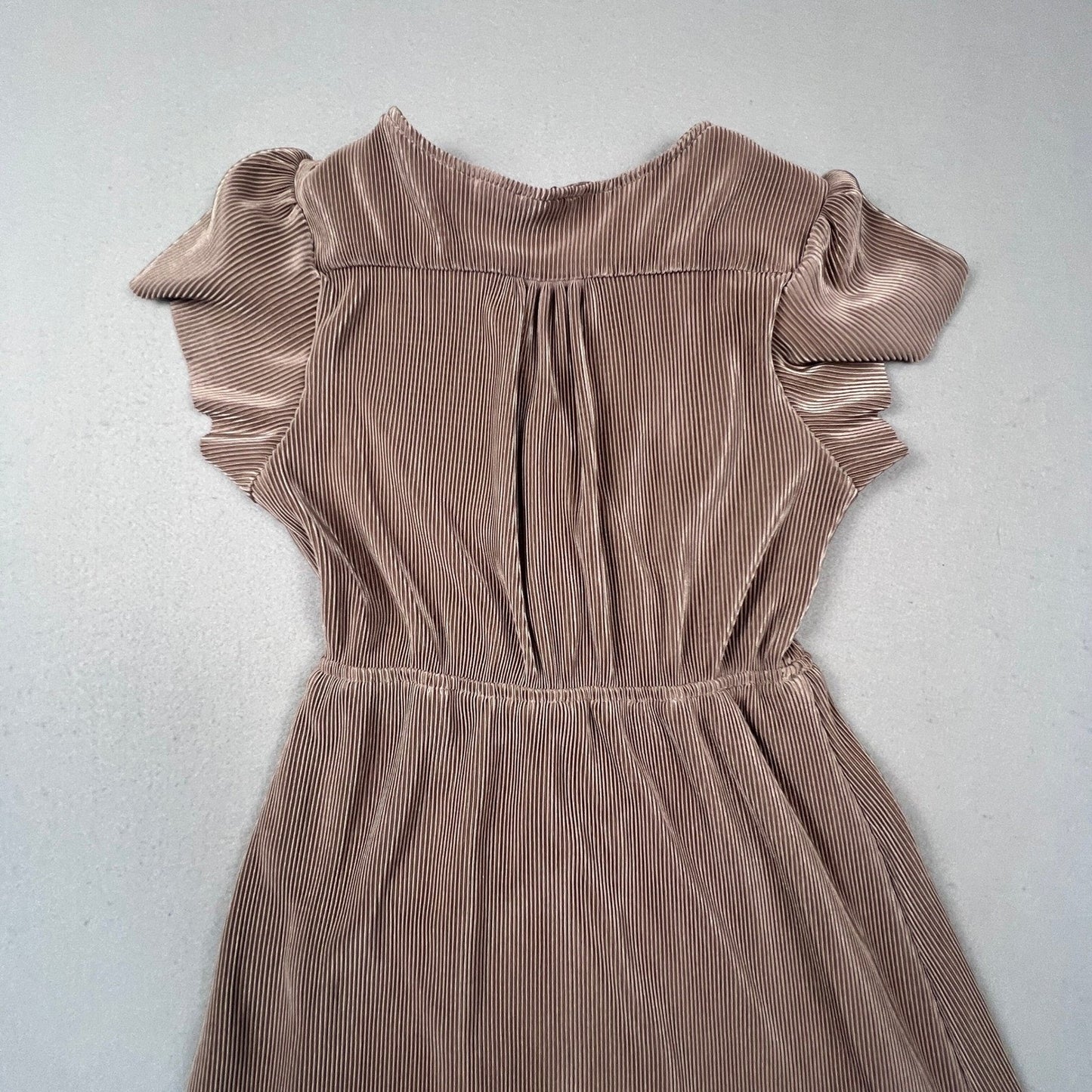 Baltic Born Maxi Dress Women S Taupe Pleated Wrap V-Neck Formal Gown Bridal