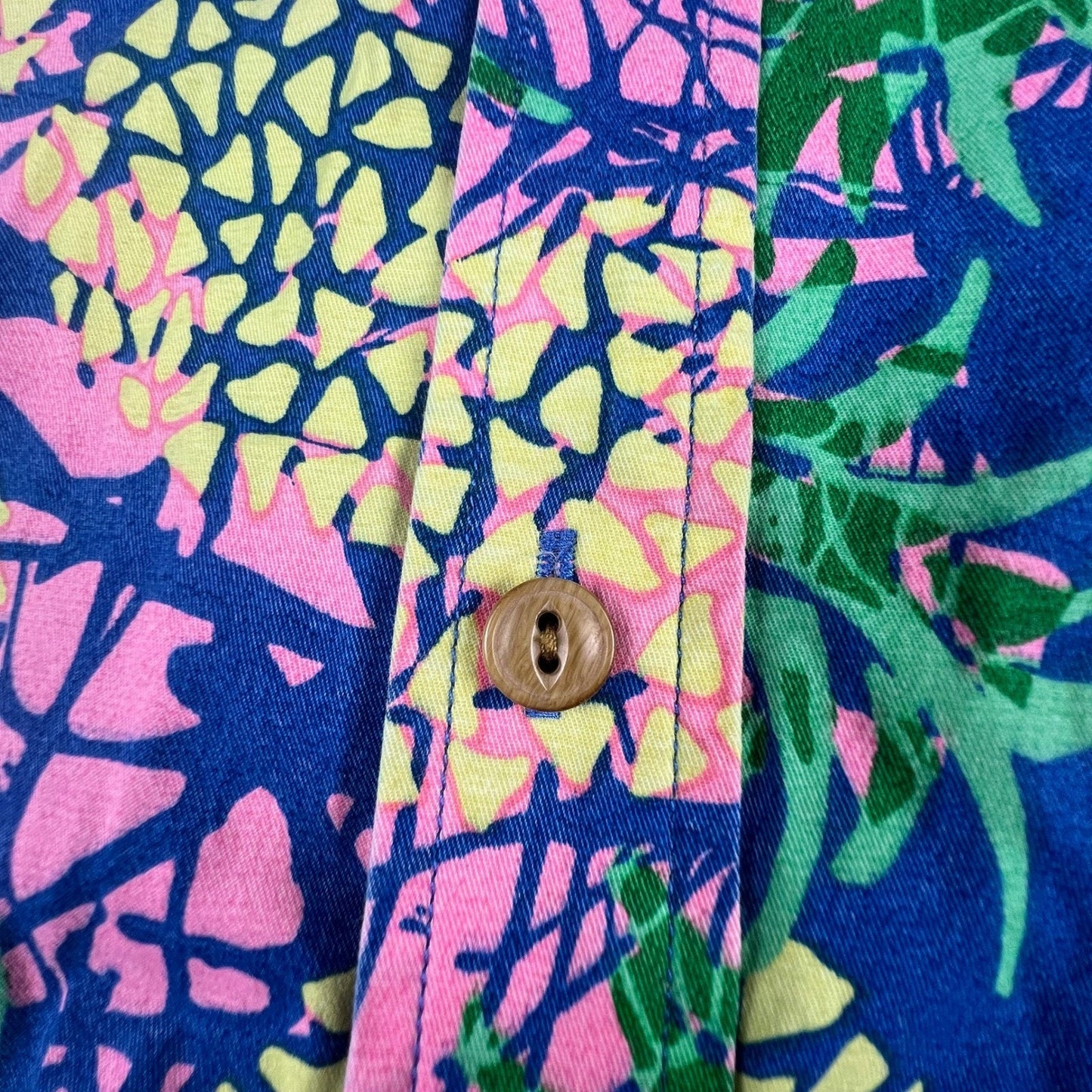 Chubbies Pineapple Shirt Mens XXL Blue Pink Short Sleeve Popover Tropical Summer