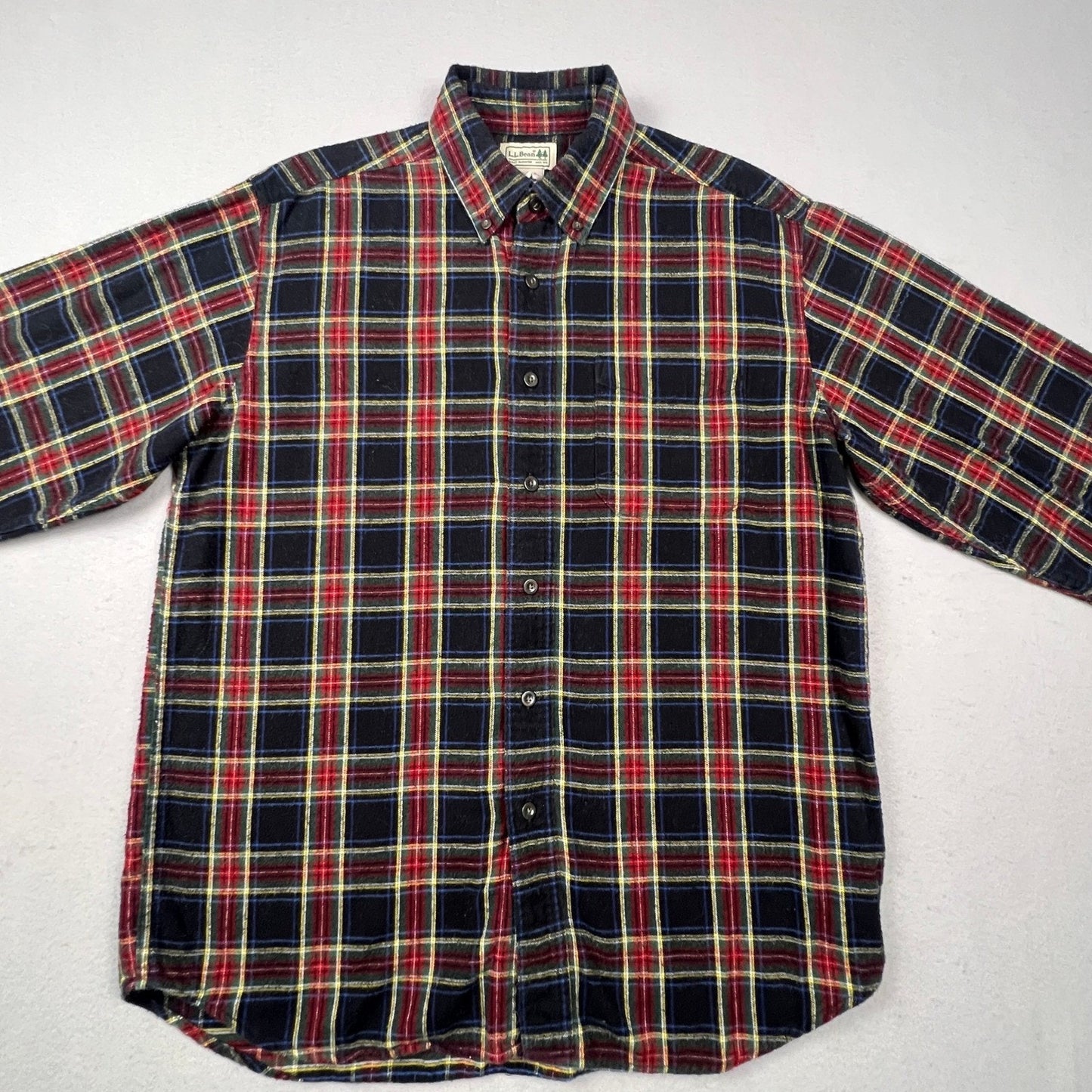 VTG L.L. Bean Flannel Shirt Mens Medium Regular Plaid Cotton Outdoor Casual