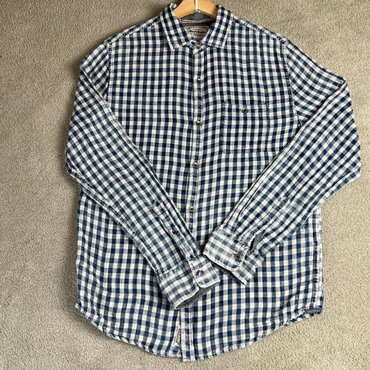 Flag & Anthem Button Down Shirt Men's Medium Gingham Check Long Sleeve