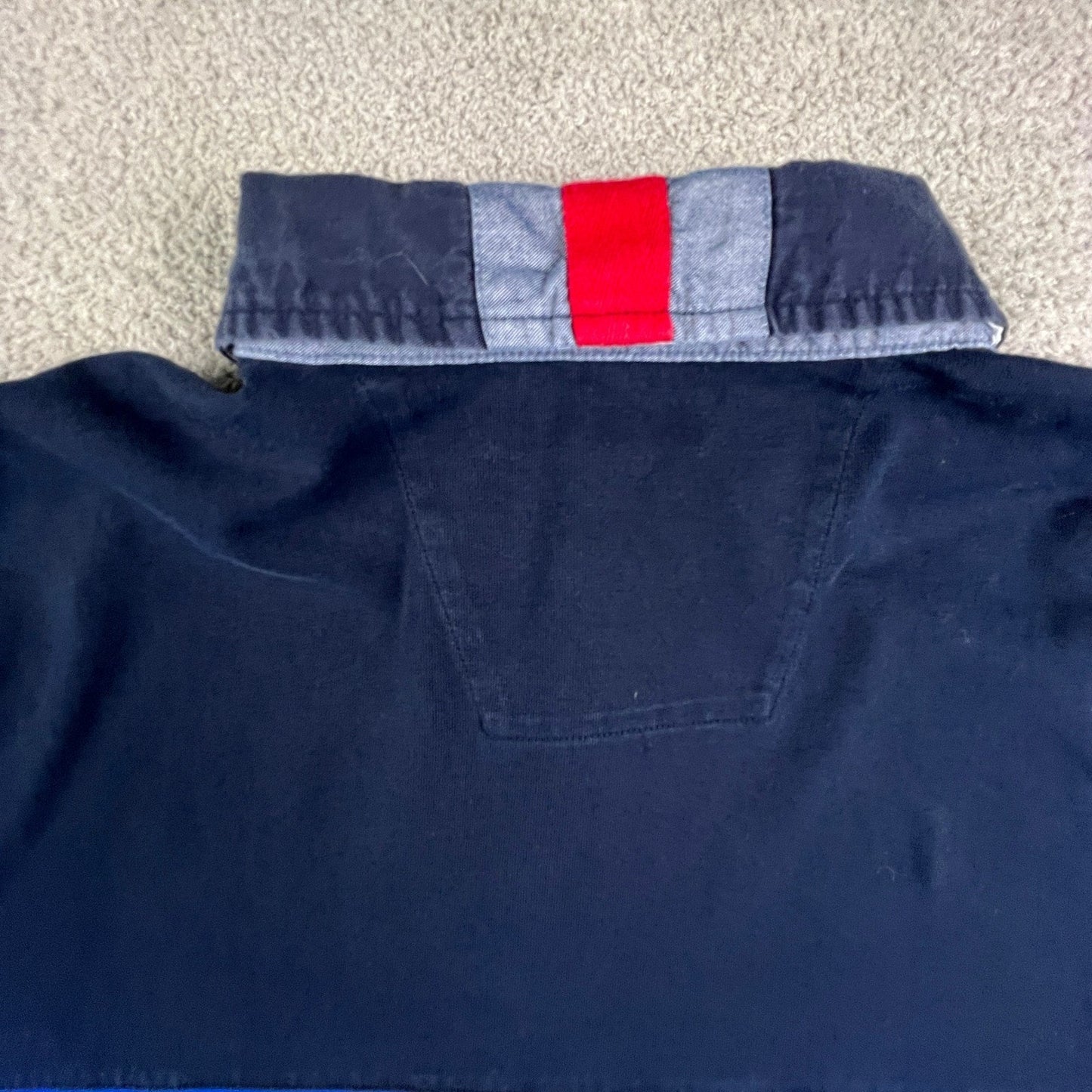 Nautica Long Sleeve Rugby Shirt Mens XXL Blue Sail Colorblock Navy Blue Red Y2K