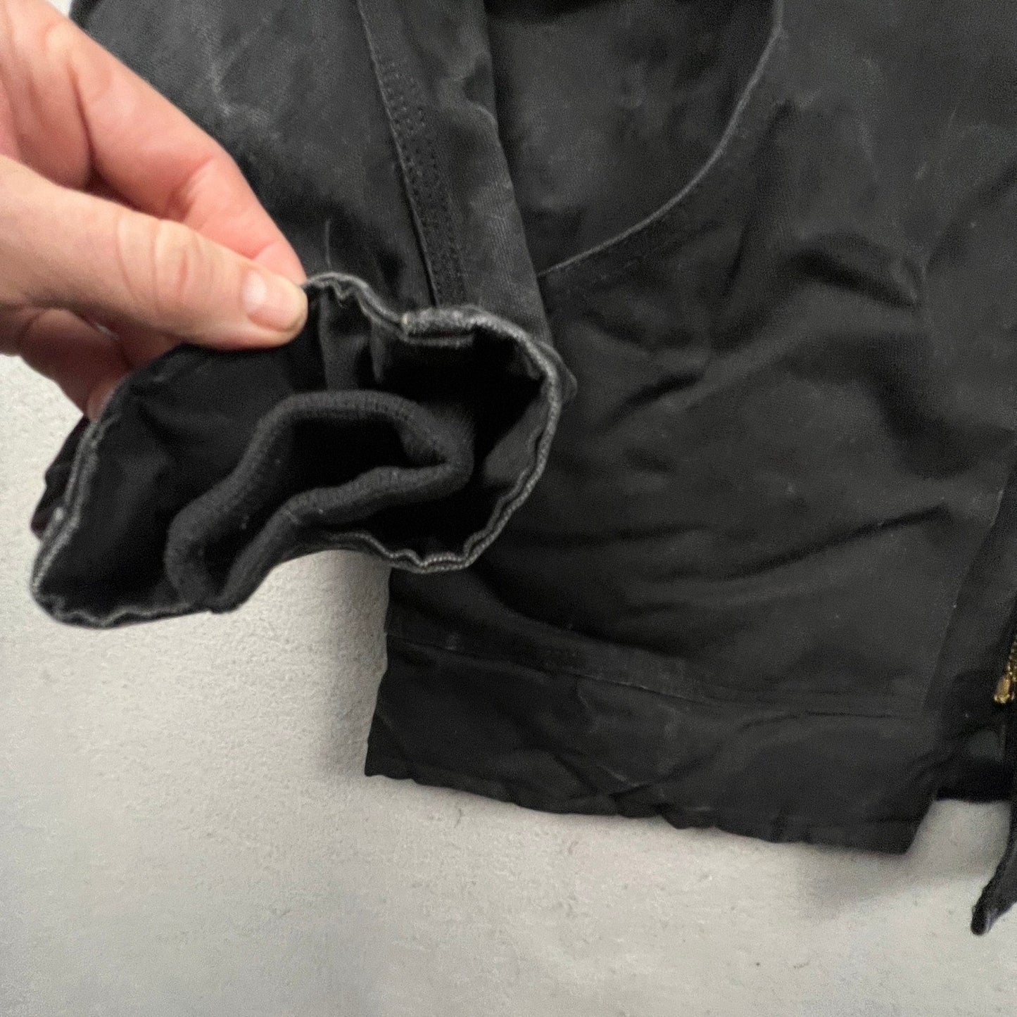 VTG Carhartt Black Arctic Quilt Lined Traditional Duck Canvas Coat Hood C26 BLK