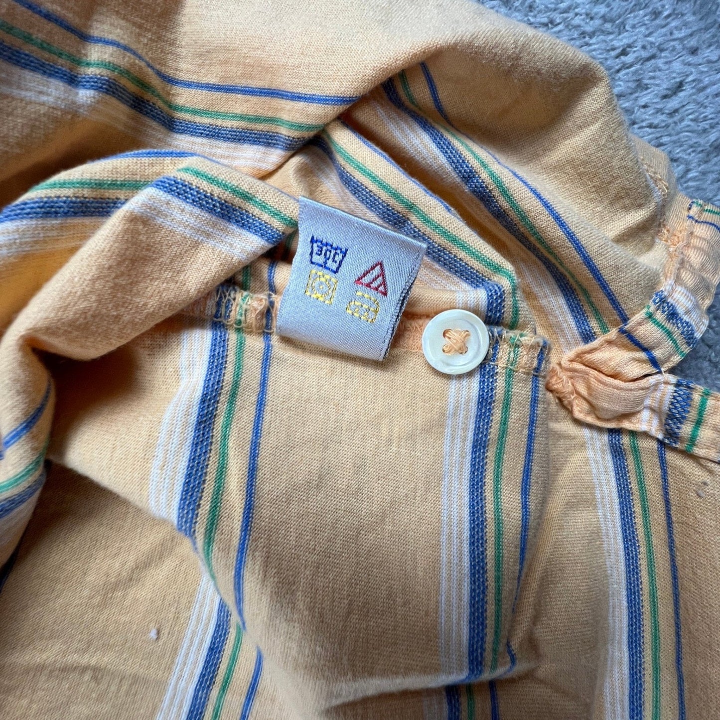 Martin Timeless As The Game Polo Shirt Mens XL Pima Cotton Striped Orange Cactus