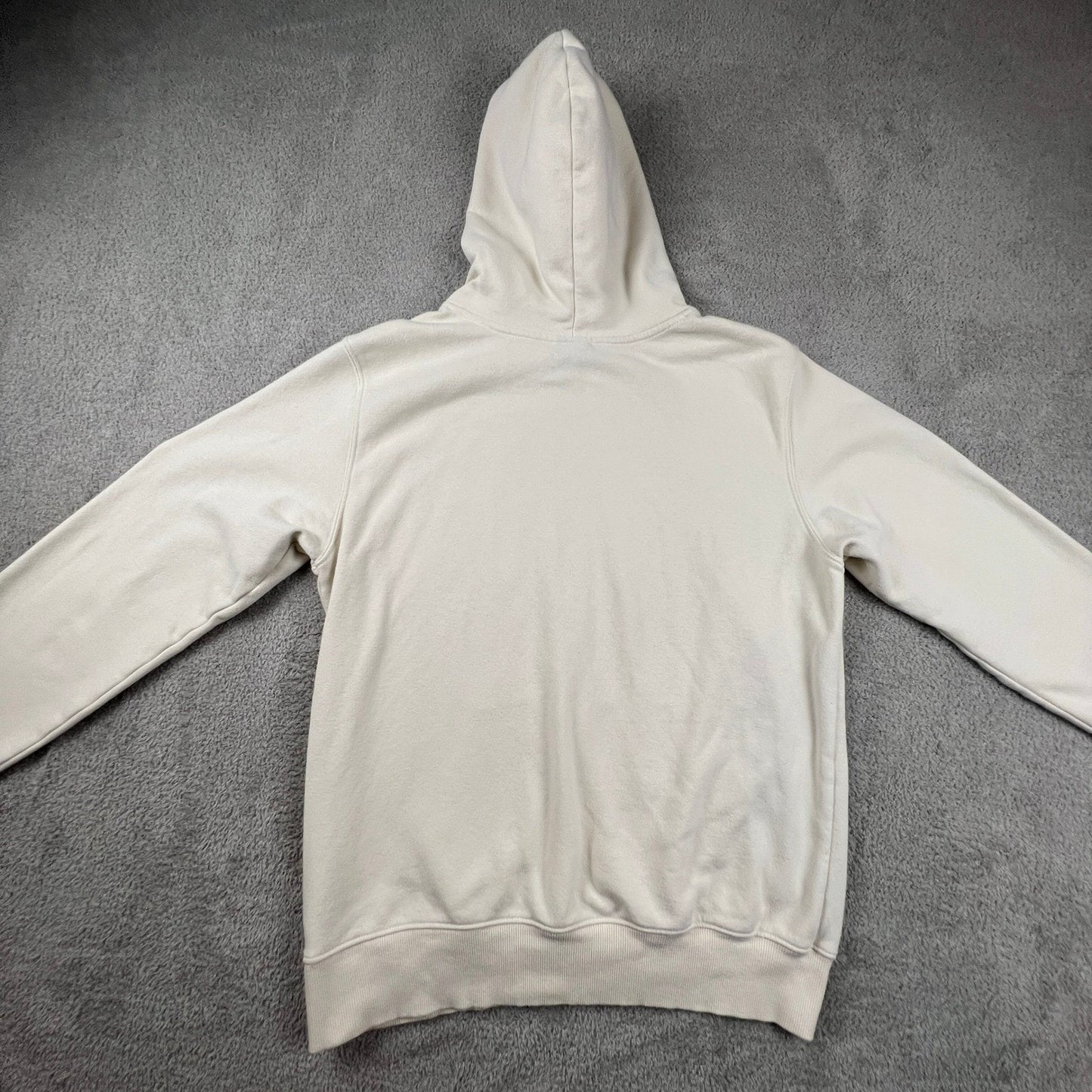 The North Face Mens Pullover Hoodie Medium Cream White Logo Sweatshirt Half Dome