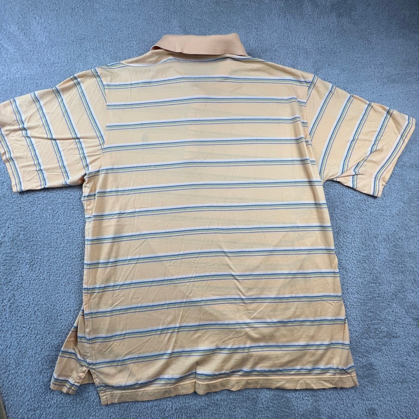 Martin Timeless As The Game Polo Shirt Mens XL Pima Cotton Striped Orange Cactus