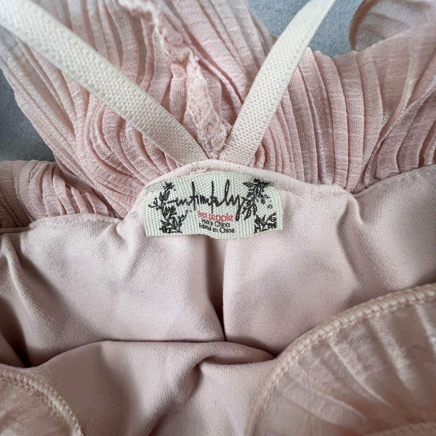 Intimately Free People Bodysuit Womens XS Pink Ruffle Pleated Boho Coquette