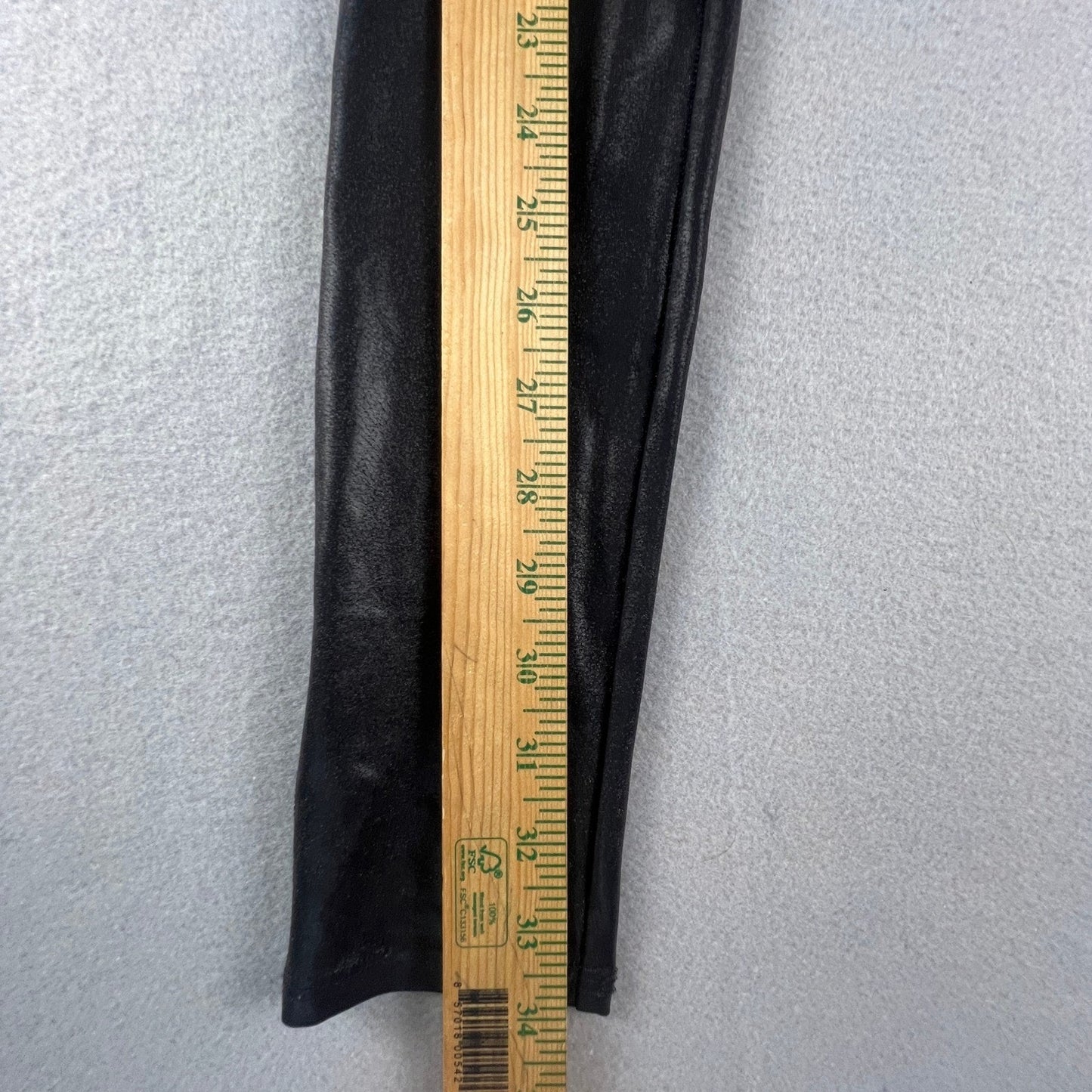 Spanx Faux Leather Leggings Womens Small Petite Black High Waist Edgy Chic