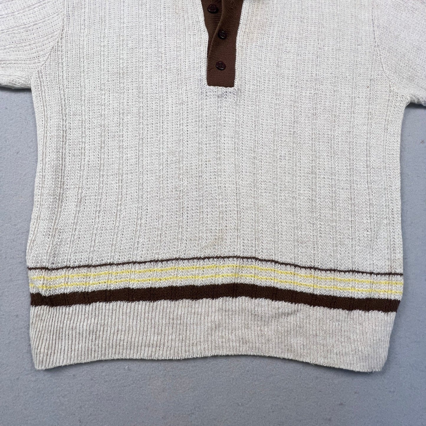 Forge Ltd Munsingwear Knit Polo Mens XL Paper Thin Linen Blend Vintage Retro