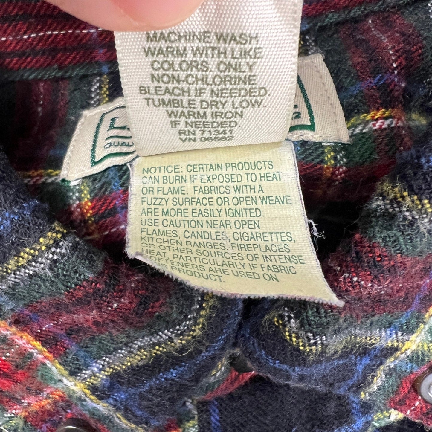 VTG L.L. Bean Flannel Shirt Mens Medium Regular Plaid Cotton Outdoor Casual