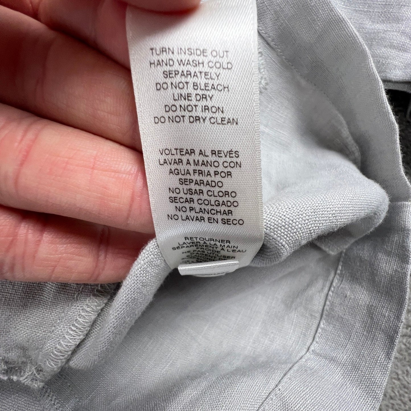 100% Linen Summer Jacket Womens 2 Large Gray Utility Quite Luxury Minimalist